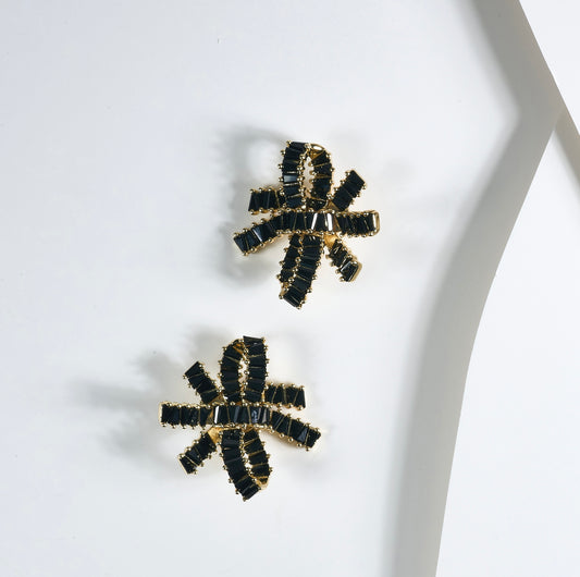 Aretes moño negro