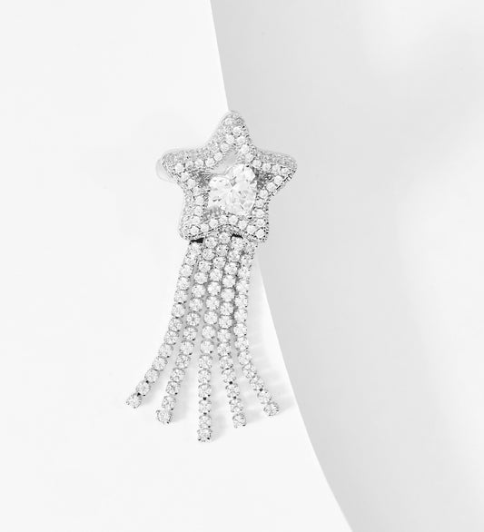 Earcuff estrella grande con flecos